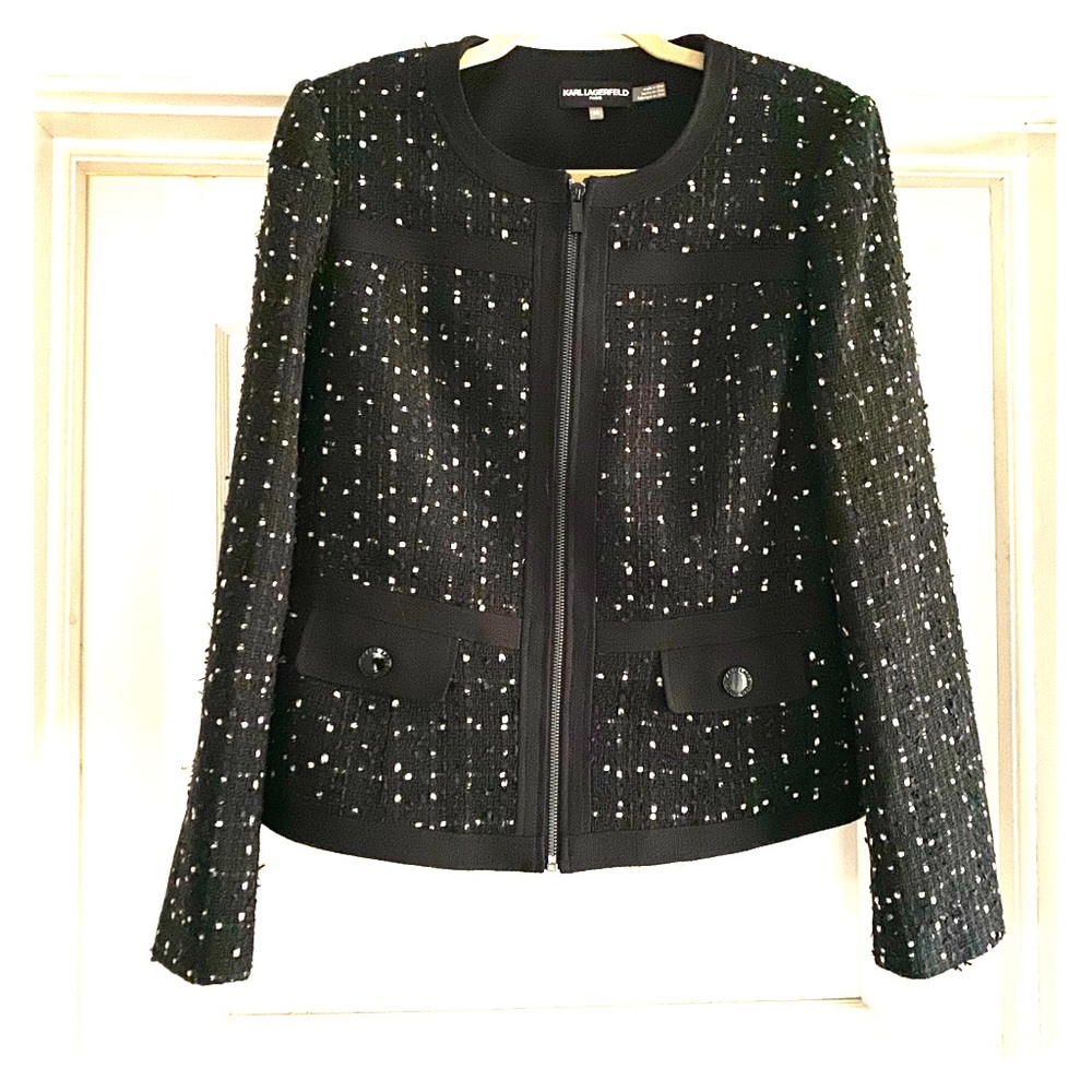 Karl Lagerfield Paris Tweed Jacket sz 10